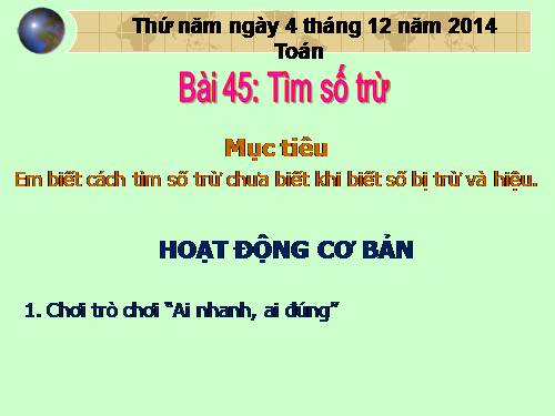 Tìm số trừ