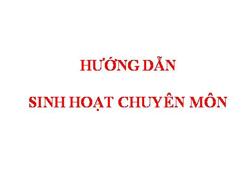 Sinh hoạt chuyên môn