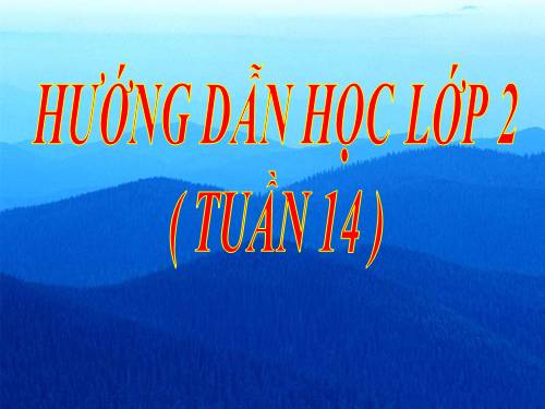 HƯỚNG DẪN HỌC LỚP 2 TUẦN 14