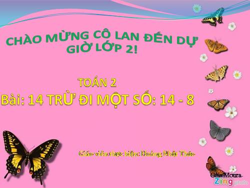 14 trừ đi một số: 14 - 8