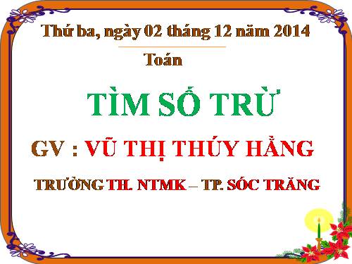 Tìm số trừ