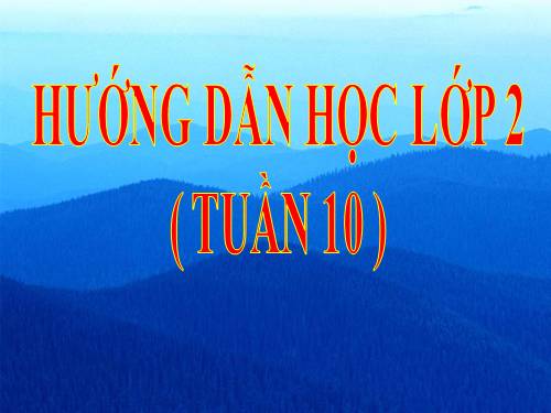 HƯỚNG DẪN HỌC TUẦN 10