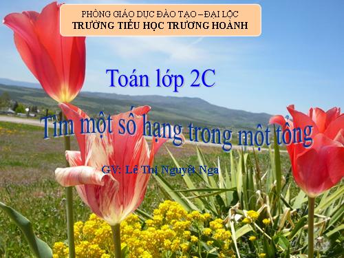 Tìm một số hạng trong một tổng