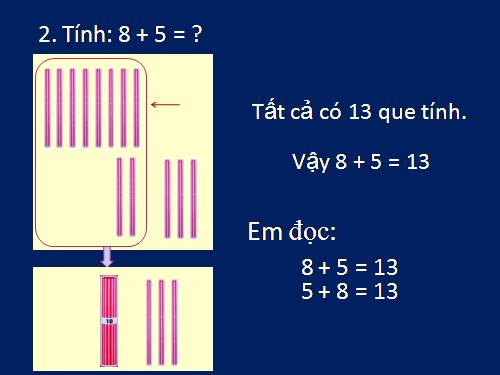 8 cộng với một số: 8 + 5