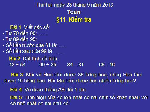 Toán tiết 11