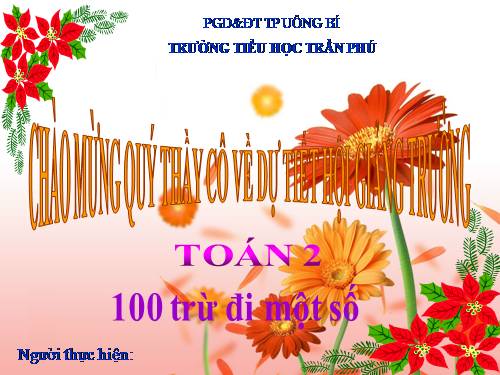 100 trừ đi một số