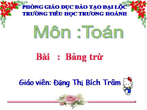 Bảng trừ