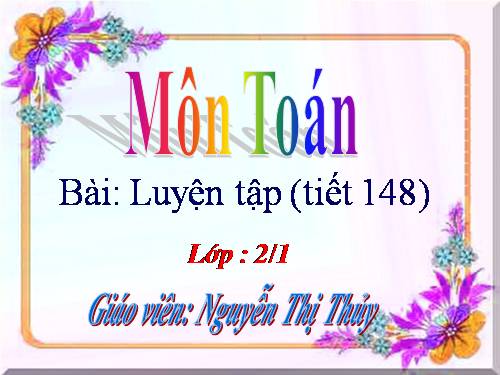 Tiết 149: Luyện Tập