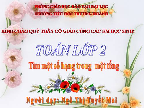 Tìm một số hạng trong một tổng