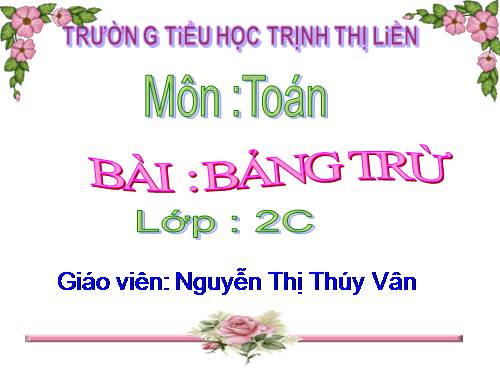 Bảng trừ