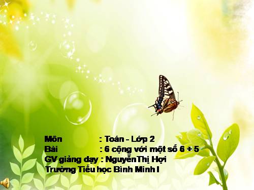 6 cộng với một số: 6 + 5