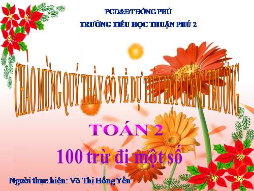 100 trừ đi một số