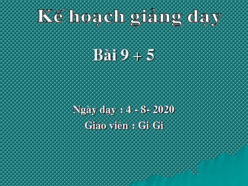 9 cộng với một số: 9 + 5