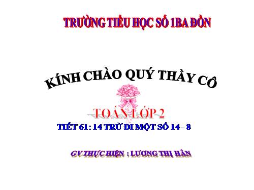 14 trừ đi một số: 14 - 8