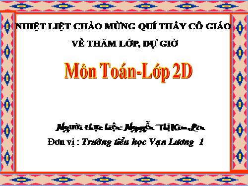 Các Bài giảng khác thuộc Chương trình Toán 2