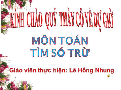 Tìm số trừ