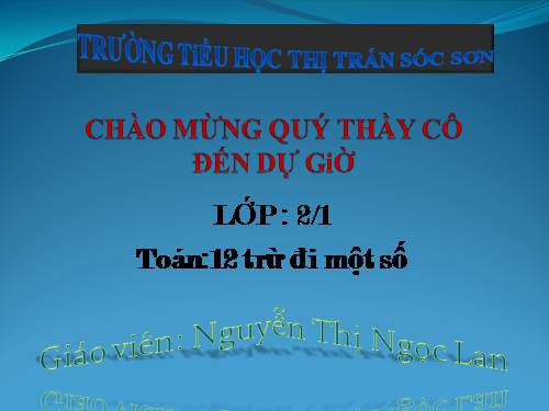 12 trừ đi một số: 12 - 8