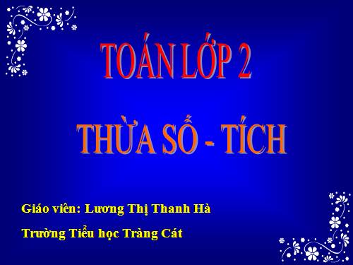 Thừa số - Tích