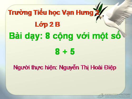 8 cộng với một số: 8 + 5