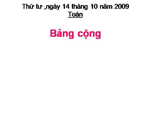 Bảng cộng