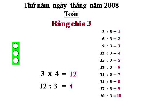 Bảng chia 3