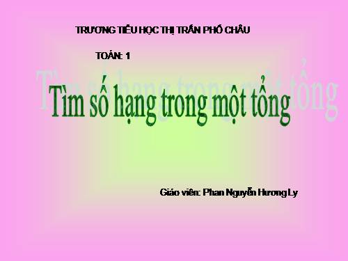 Tìm một số hạng trong một tổng