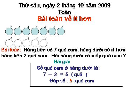 Bài toán về ít hơn