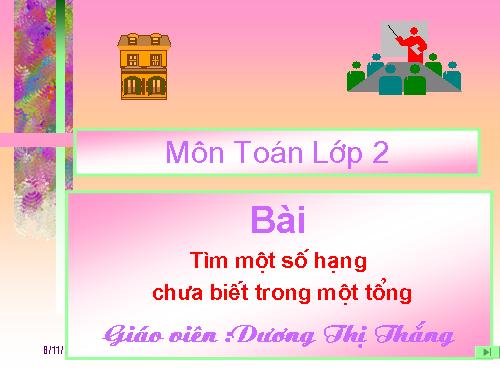 Tìm một số hạng trong một tổng