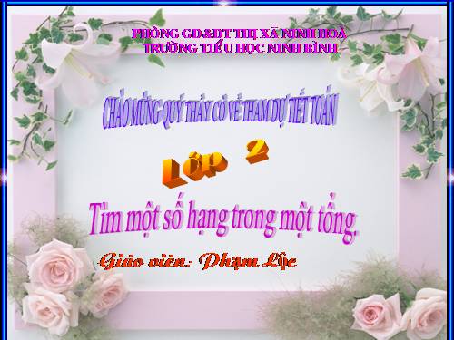 Tìm một số hạng trong một tổng