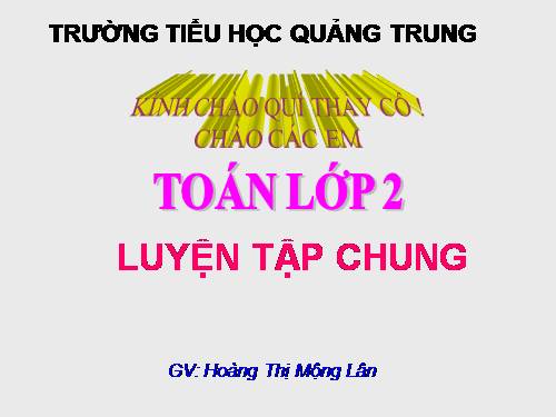 Các Bài giảng khác thuộc Chương trình Toán 2