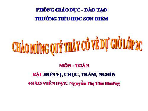 Đơn vị, chục, trăm, nghìn