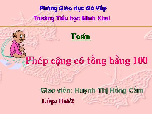 Phép cộng có tổng bằng 100