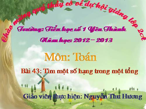 Tìm một số hạng trong một tổng