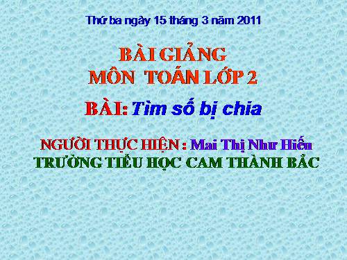 Tìm số bị chia