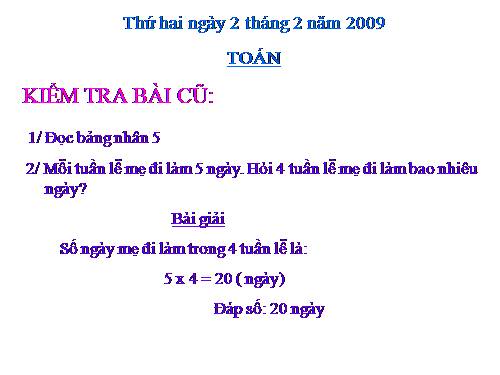 Các Bài giảng khác thuộc Chương trình Toán 2