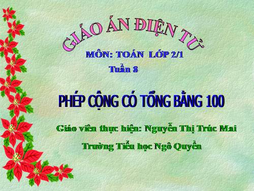 Phép cộng có tổng bằng 100