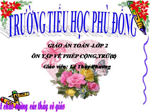 Ôn tập về phép cộng và phép trừ (tiếp theo)