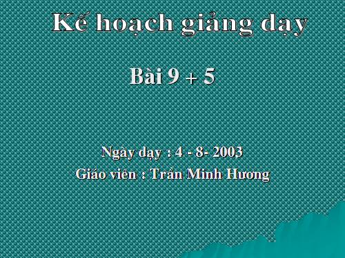 9 cộng với một số: 9 + 5