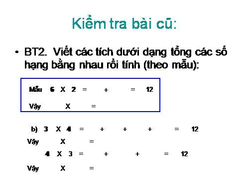 Bảng nhân 2