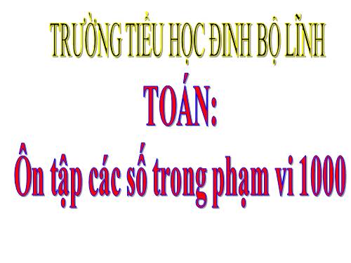 Ôn tập về các số trong phạm vi 1000