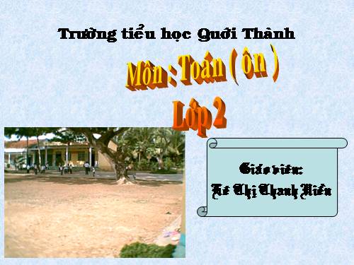 Các Bài giảng khác thuộc Chương trình Toán 2