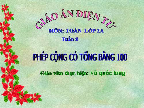 Phép cộng có tổng bằng 100