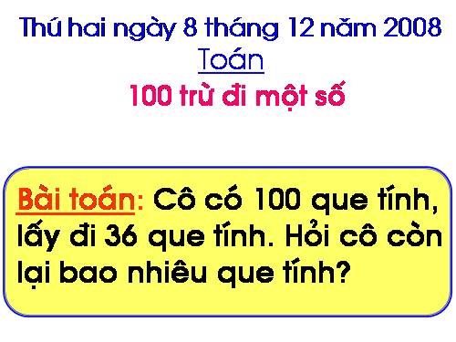 100 trừ đi một số