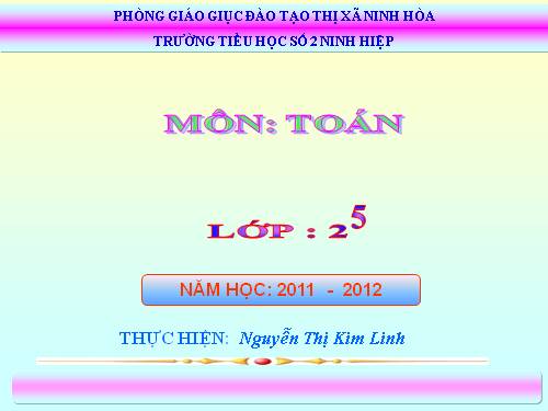 Các Bài giảng khác thuộc Chương trình Toán 2