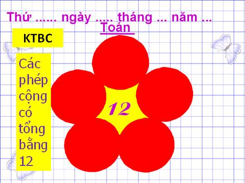 12 trừ đi một số: 12 - 8