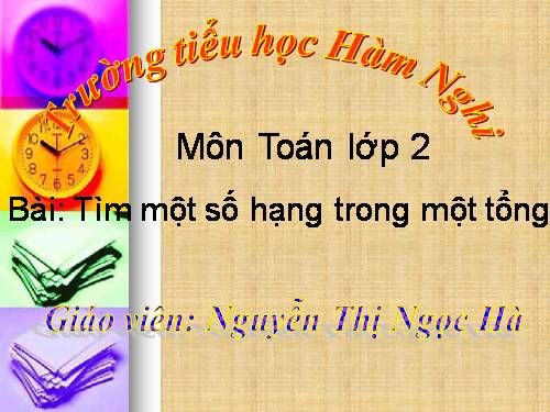 Tìm một số hạng trong một tổng