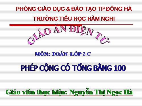 Phép cộng có tổng bằng 100