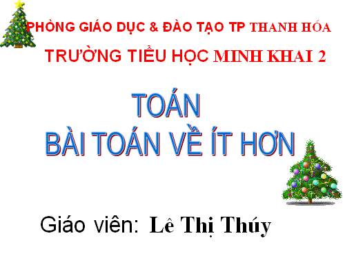 Bài toán về ít hơn