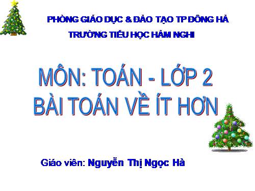 Bài toán về ít hơn