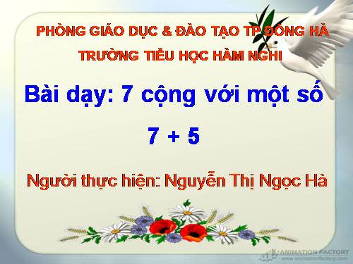 7 cộng với một số: 7 + 5